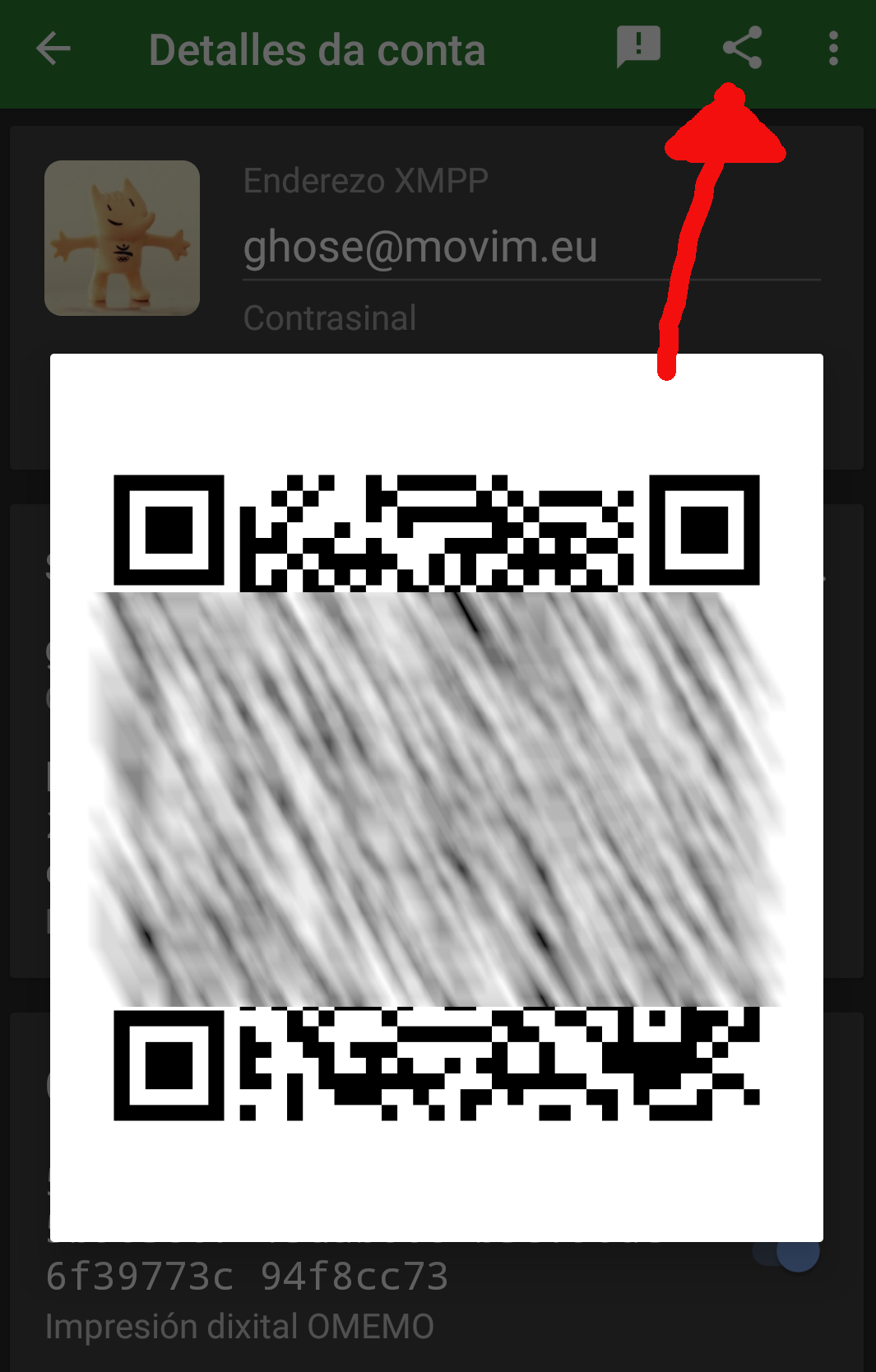 o código qr do teu dispositivo